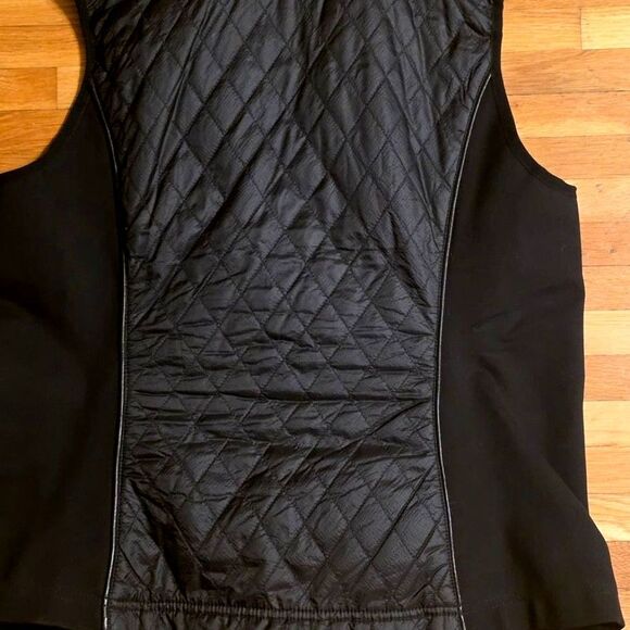 Harley Davidson Motorcycle XL Black Quilted Faux Leather Vest Stretch Panels - Picture 8 of 10